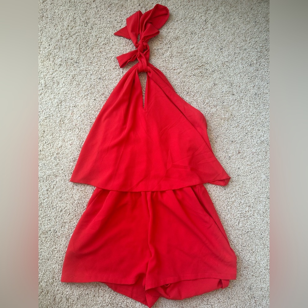 Pink halter romper